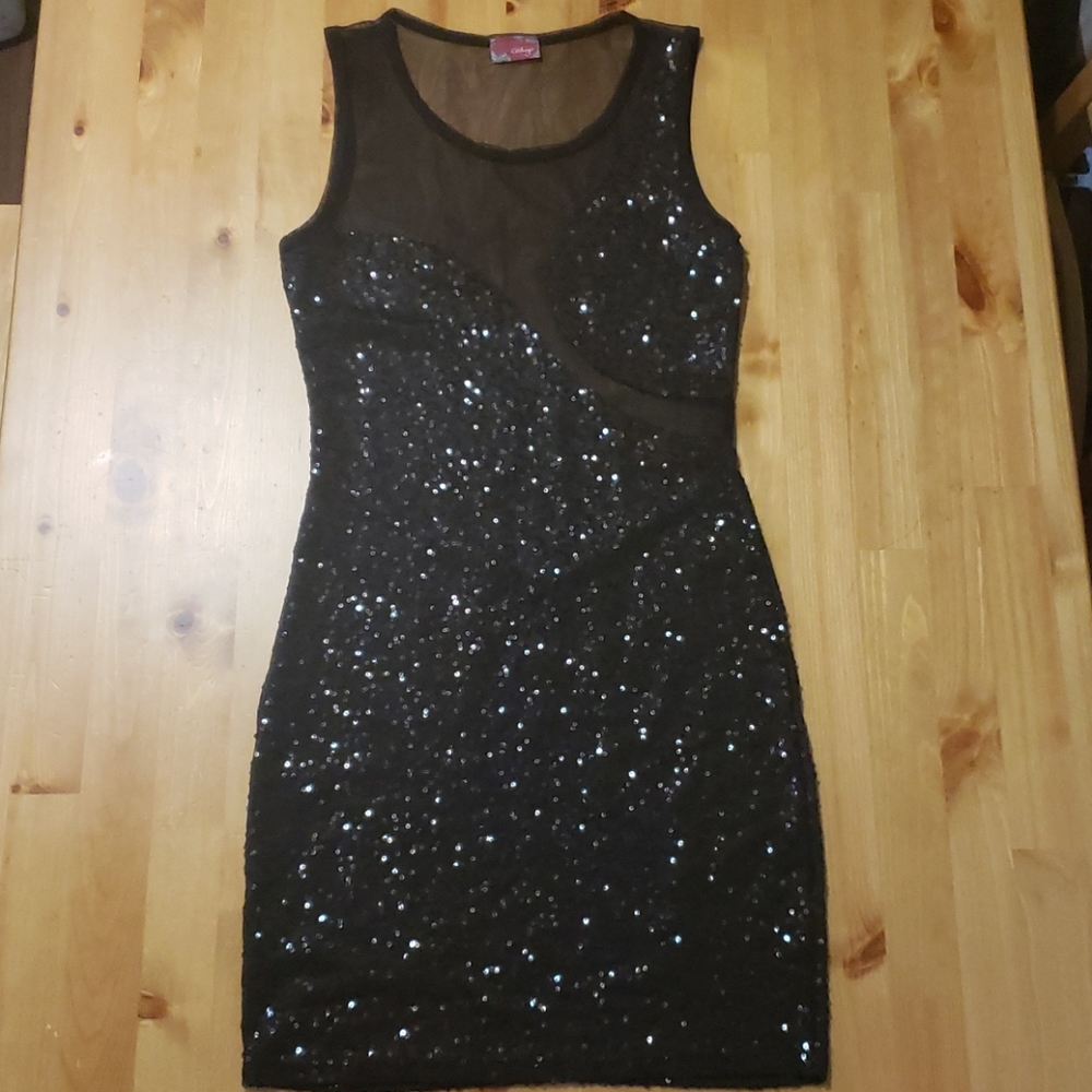 Black sequin dress
